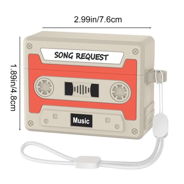 Estuche de silicona para auriculares XDcase estilo casete retro, For AirPods Pro 3, For AirPods 4, For AirPods Pro 2