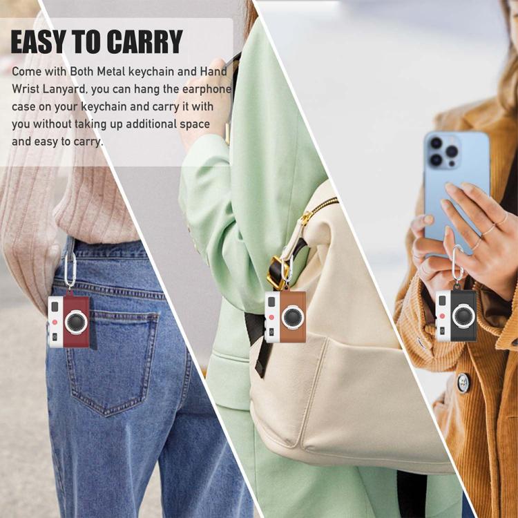Funda de silicona para auriculares XDcase estilo cámara retro, For AirPods Pro 3, For AirPods 4, For AirPods Pro 2