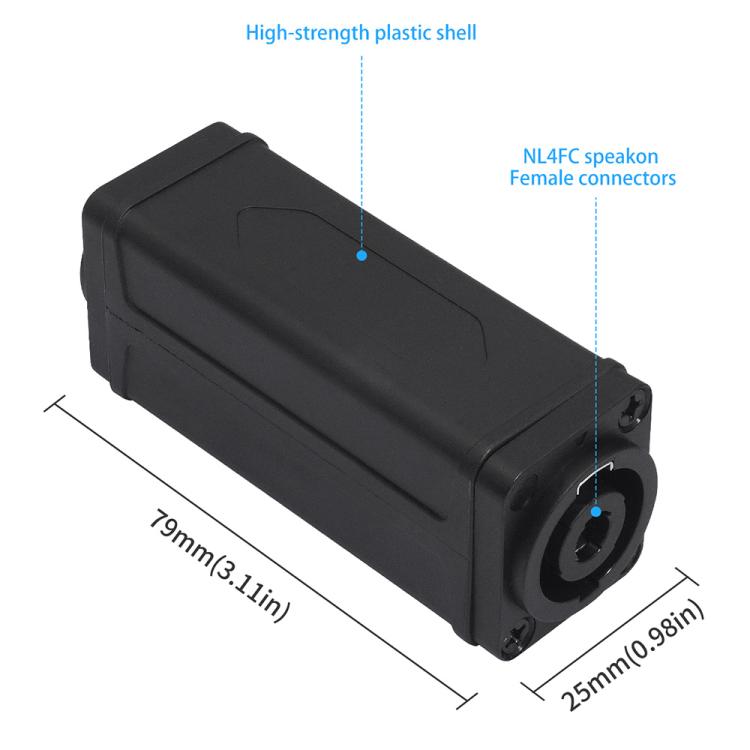 Adaptador de conector de altavoz Speakon hembra a hembra NL4FC