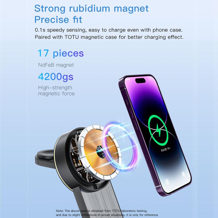 Base de carga inalámbrica magnética 3 en 1 TOTU CW-1-W para teléfono, auriculares y reloj., CW-1-W