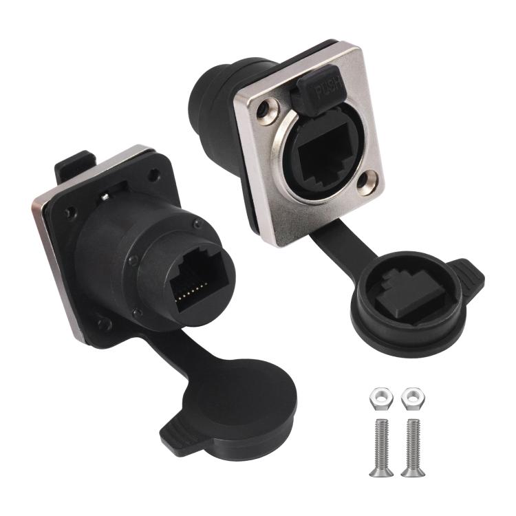 Conector Ethernet LAN impermeable ETH6L RJ45 tipo D hembra a hembra para panel de señales, ETH6L