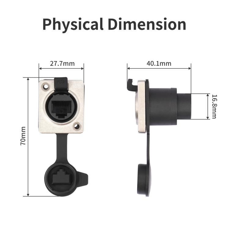 Conector Ethernet LAN impermeable ETH6L RJ45 tipo D hembra a hembra para panel de señales, ETH6L