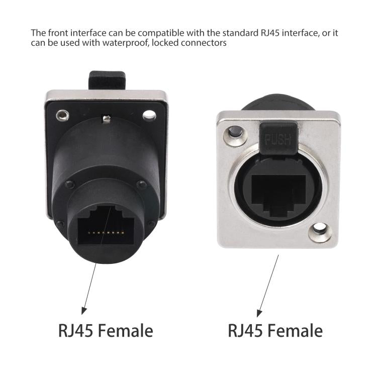 Conector Ethernet LAN impermeable ETH6L RJ45 tipo D hembra a hembra para panel de señales, ETH6L
