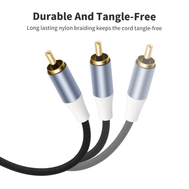 Cable divisor de audio en forma de Y con conector RCA hembra 8004MMF a 2 conectores RCA macho, 8004MMF