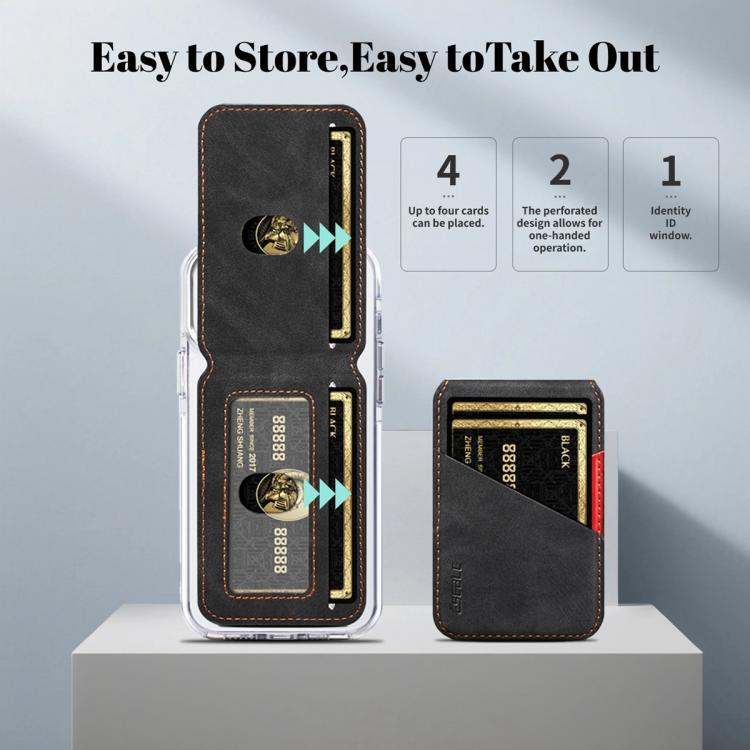 ESEBLE S1 Retro Vegan Leather Texture Magnetic RFID Mobile Phone Card Slots slots