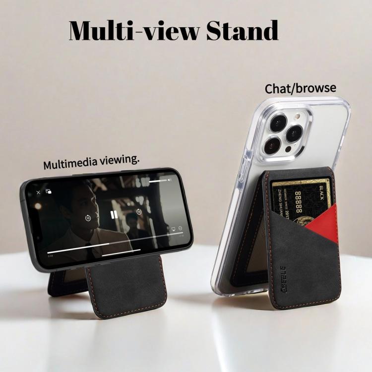 ESEBLE S1 Retro Vegan Leather Texture Magnetic RFID Mobile Phone Card Slots slots