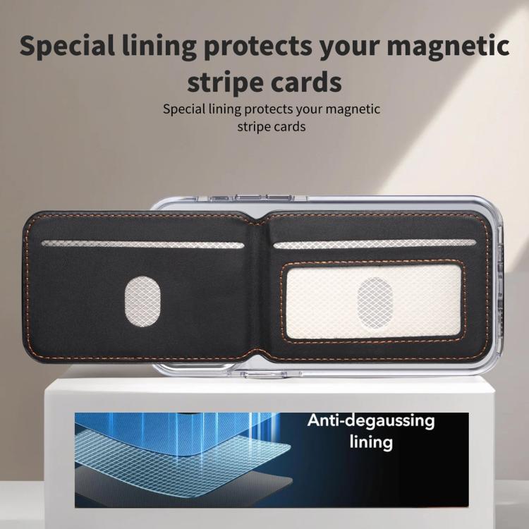 Soporte magnético RFID para tarjetas de teléfono móvil ESEBLE S2 con textura de piel sintética