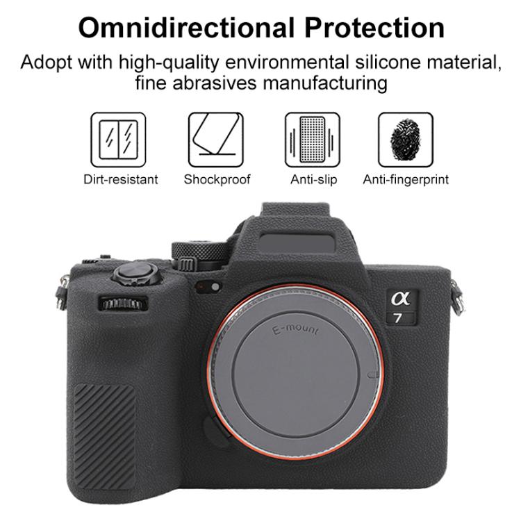 Funda protectora de silicona suave con textura de lichi, For Sony Alpha 7 V / ILCE-7M5