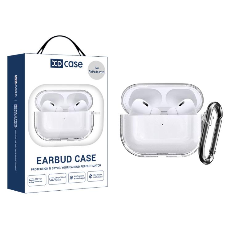Funda protectora transparente de TPU para auriculares XDcase con mosquetón, For AirPods Pro 3, For AirPods 4, For AirPods Pro 2 / 1