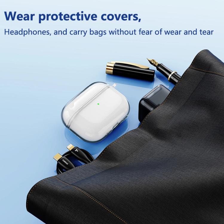 Funda protectora transparente de TPU para auriculares XDcase con mosquetón, For AirPods Pro 3, For AirPods 4, For AirPods Pro 2 / 1