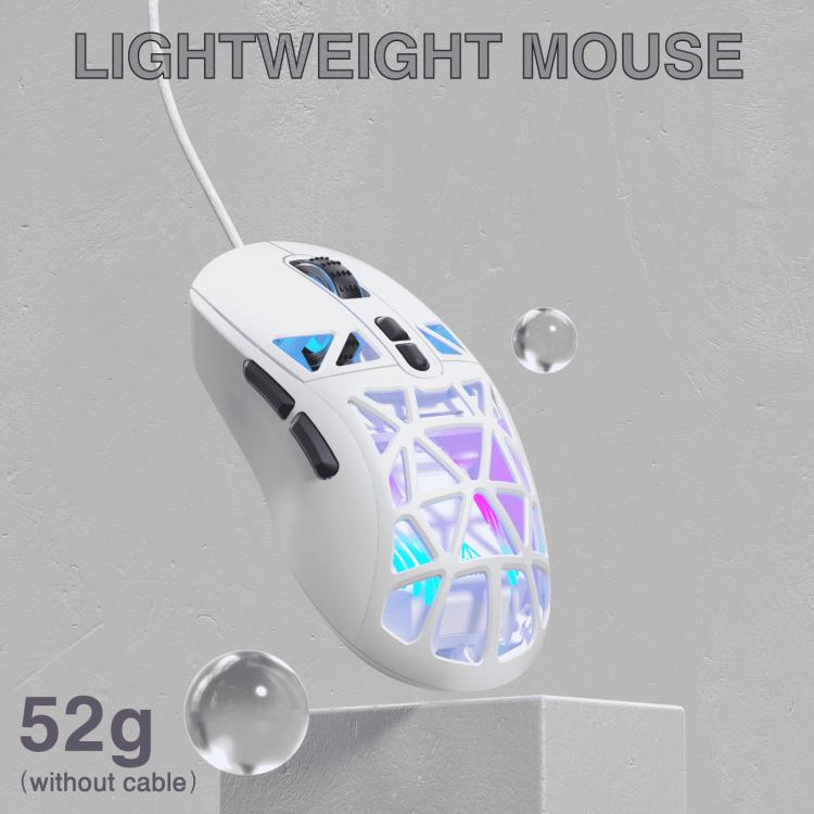 Ratón para juegos con cable SOLAKAKA SM901 Hollow RGB Light, SM901