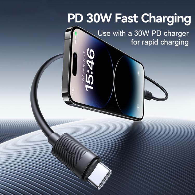 Cable de datos de carga rápida USAMS SJ781 U94 USB-C / Tipo-C a 8 pines PD30W, 1m
