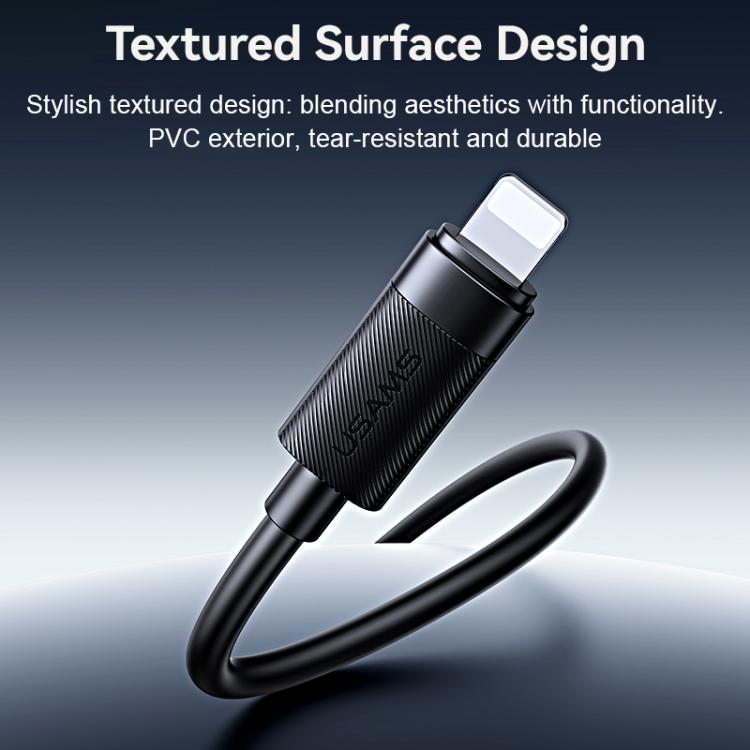 Cable de datos de carga rápida USAMS SJ781 U94 USB-C / Tipo-C a 8 pines PD30W, 1m