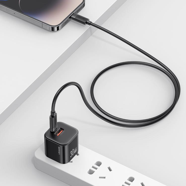 Cable de datos de carga rápida USAMS SJ781 U94 USB-C / Tipo-C a 8 pines PD30W, 1m