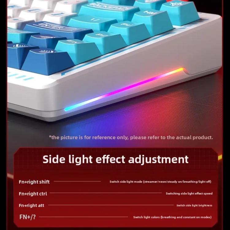 Teclado mecánico inalámbrico LINGBAO K75 de 82 teclas con triple modo, Blue White-Hanada Axis, Blue White-Smoky Purple Axis, Black Red White-Red Rabbit Axis PRO, Black Red-Blue Feather Axis