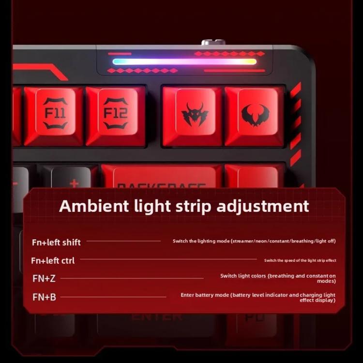 Teclado mecánico inalámbrico LINGBAO K75 de 82 teclas con triple modo, Blue White-Hanada Axis, Blue White-Smoky Purple Axis, Black Red White-Red Rabbit Axis PRO, Black Red-Blue Feather Axis