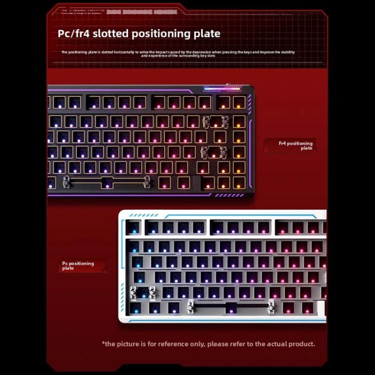 Teclado mecánico inalámbrico LINGBAO K75 de 82 teclas con triple modo, Blue White-Hanada Axis, Blue White-Smoky Purple Axis, Black Red White-Red Rabbit Axis PRO, Black Red-Blue Feather Axis