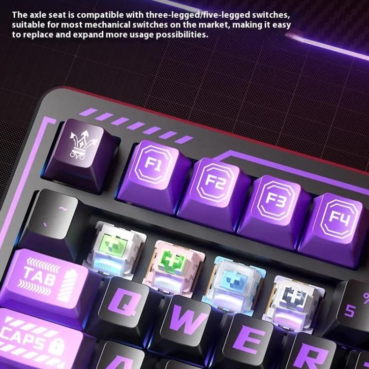 Teclado mecánico inalámbrico LINGBAO K75 de 82 teclas con triple modo, Blue White-Hanada Axis, Blue White-Smoky Purple Axis, Black Red White-Red Rabbit Axis PRO, Black Red-Blue Feather Axis