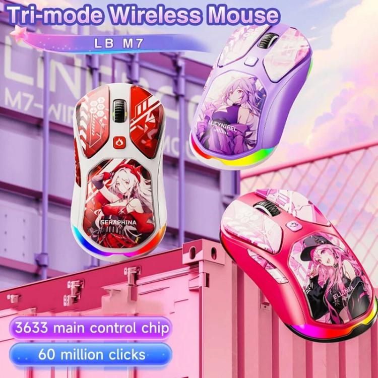 Ratón inalámbrico con cable de triple modo LINGBAO M7 IP Series Bluetooth 2.4G