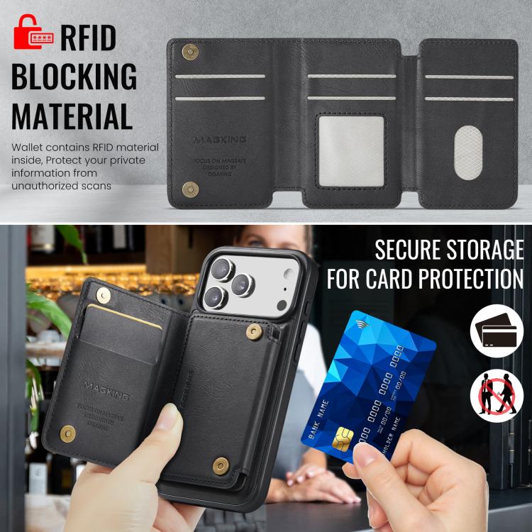 Funda desmontable para teléfono MagSafe RFID K3 Pro de la serie MAGKING K3, For iPhone 17 Pro Max, For iPhone 17 Pro, For iPhone Air