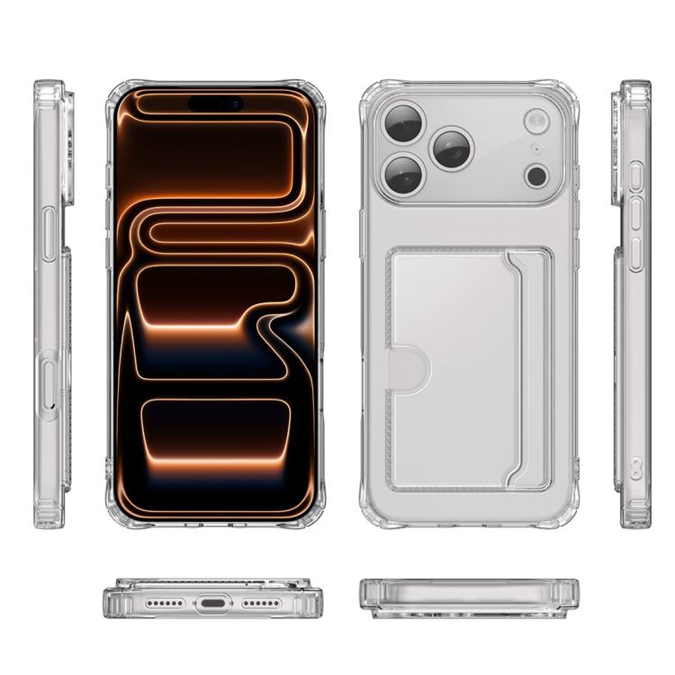 Funda para teléfono XDcase de TPU transparente con ranura para tarjeta y orificio de precisión., For iPhone 17 Pro Max, For iPhone 17 Pro, For iPhone 17, For iPhone Air