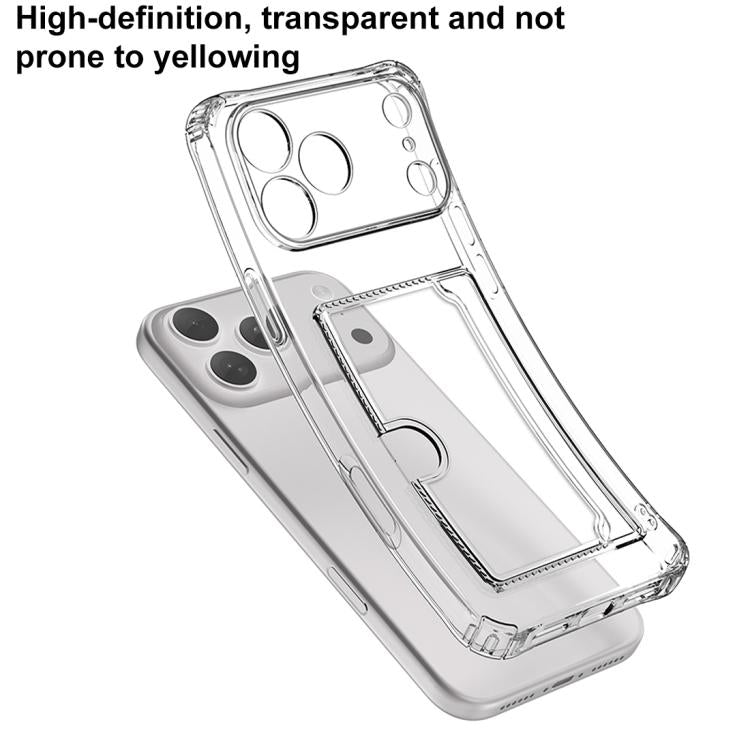 Funda para teléfono XDcase de TPU transparente con ranura para tarjeta y orificio de precisión., For iPhone 17 Pro Max, For iPhone 17 Pro, For iPhone 17, For iPhone Air