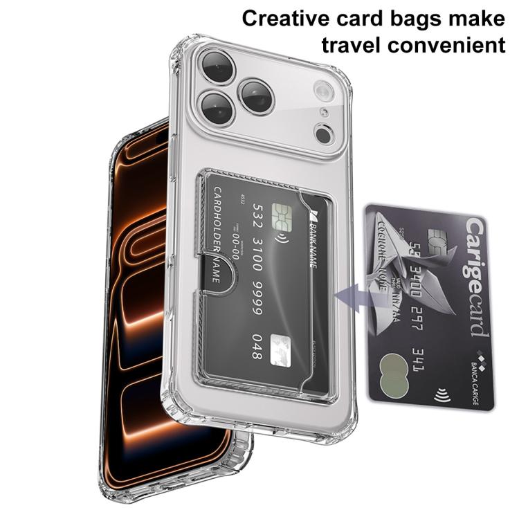 Funda para teléfono XDcase de TPU transparente con ranura para tarjeta y orificio de precisión., For iPhone 17 Pro Max, For iPhone 17 Pro, For iPhone 17, For iPhone Air