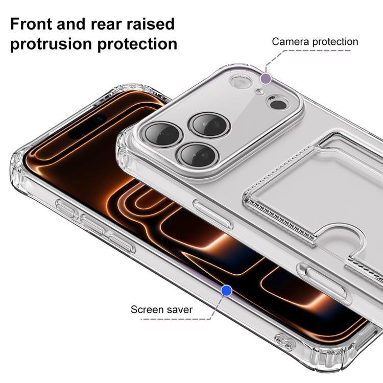 Funda para teléfono XDcase de TPU transparente con ranura para tarjeta y orificio de precisión., For iPhone 17 Pro Max, For iPhone 17 Pro, For iPhone 17, For iPhone Air