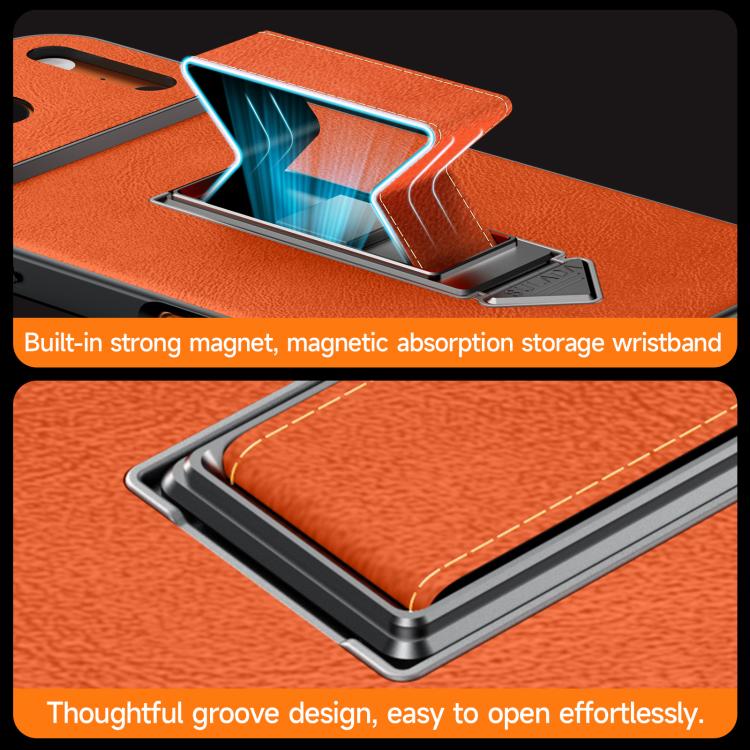 Funda para teléfono de piel sintética con soporte metálico oculto y pulsera SULADA, For iPhone 17 Pro Max, For iPhone 17 Pro, For iPhone 17, For iPhone 16 Pro Max, For iPhone 16 Pro, For iPhone 16