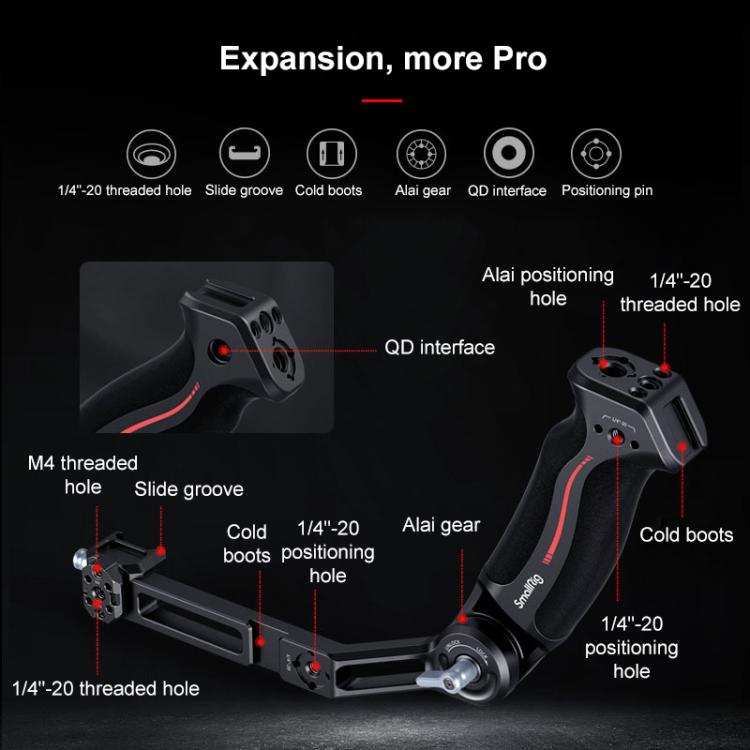 Soporte para cardán SmallRig para DJI RS3 mini, Sling Handle, Arca-Swiss Mount Plate, Extended Vertical Arm