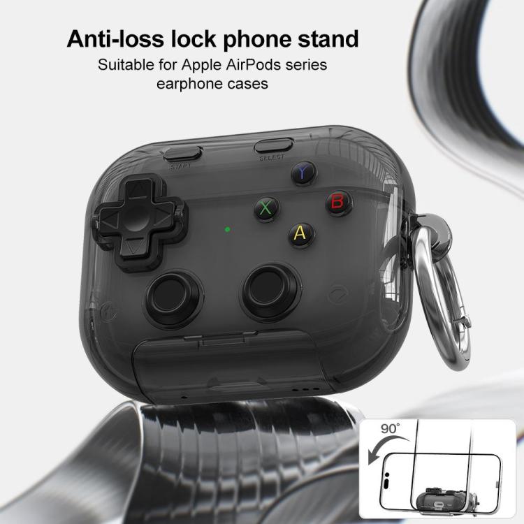 Estuche transparente para auriculares XDcase con diseño de consola de videojuegos retro, soporte y botón antiestrés., For AirPods Pro 3, For AirPods 4, For AirPods Pro 2 / 1