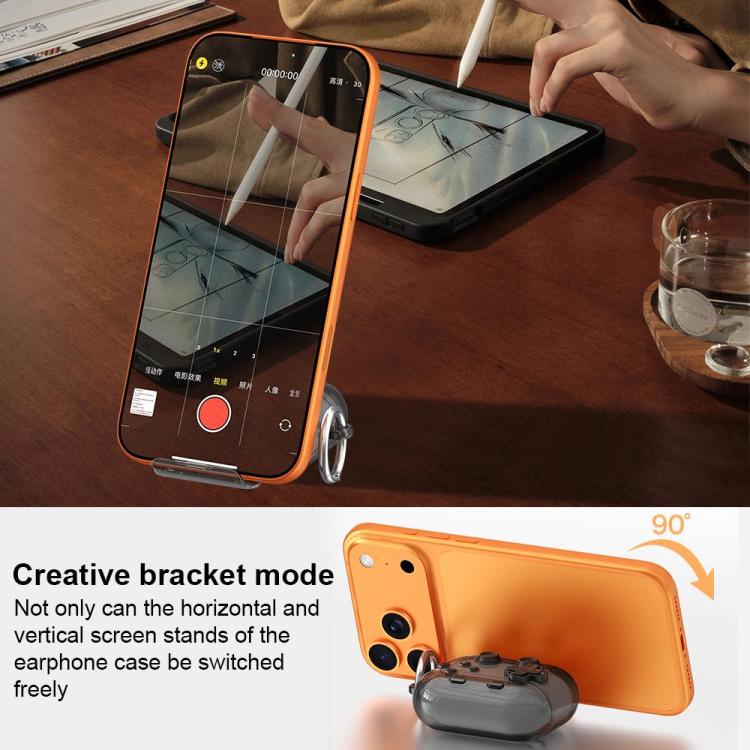 Estuche transparente para auriculares XDcase con diseño de consola de videojuegos retro, soporte y botón antiestrés., For AirPods Pro 3, For AirPods 4, For AirPods Pro 2 / 1