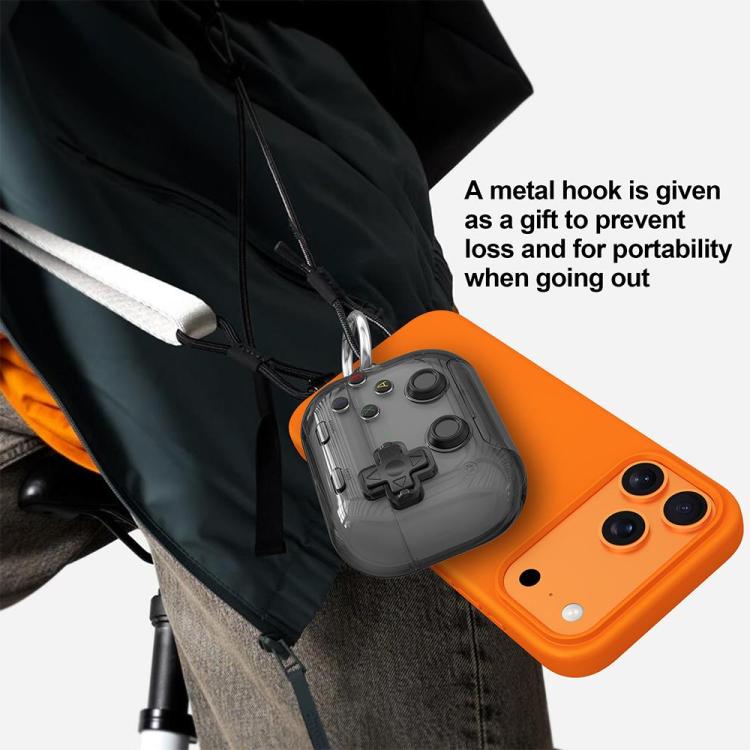 Estuche transparente para auriculares XDcase con diseño de consola de videojuegos retro, soporte y botón antiestrés., For AirPods Pro 3, For AirPods 4, For AirPods Pro 2 / 1