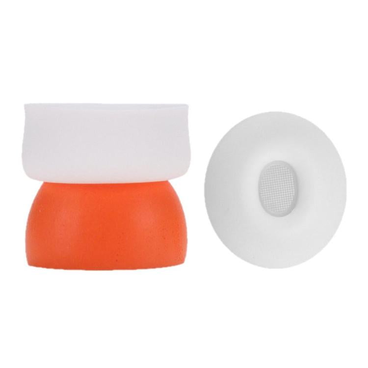 XDcase 4 pares de almohadillas de silicona de repuesto para auriculares, tamaños XS/S/M/L, 4 Pairs XS/S/M/L Size(White Orange)