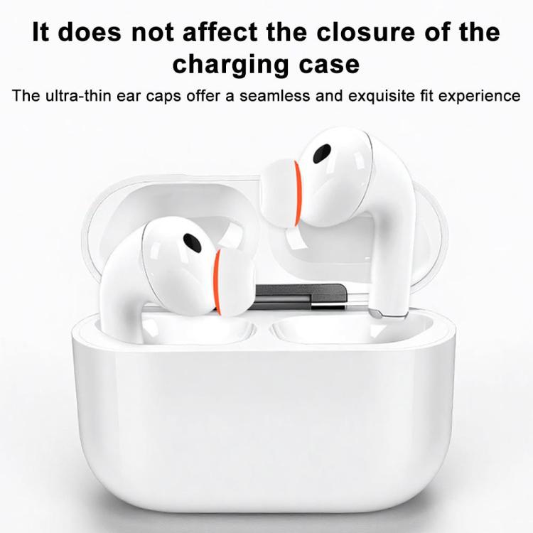 XDcase 4 pares de almohadillas de silicona de repuesto para auriculares, tamaños XS/S/M/L, 4 Pairs XS/S/M/L Size(White Orange)