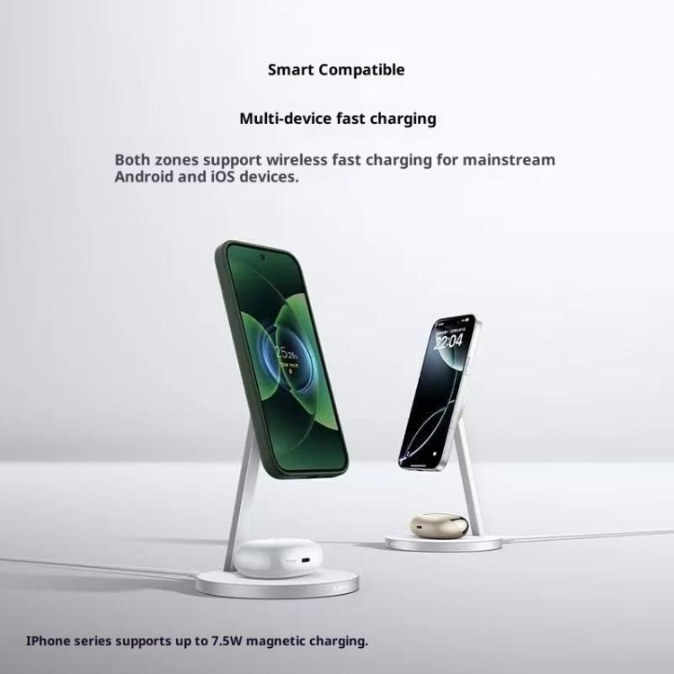 Cargador inalámbrico magnético 2 en 1 original Xiaomi de 30 W para teléfonos móviles y auriculares.