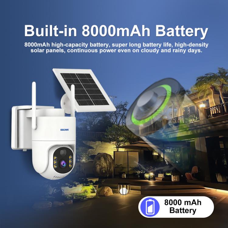Sistema de cámara de seguridad inalámbrica ESCAM QFS71 4G 3MP IP66 con panel solar, European Version, American Version