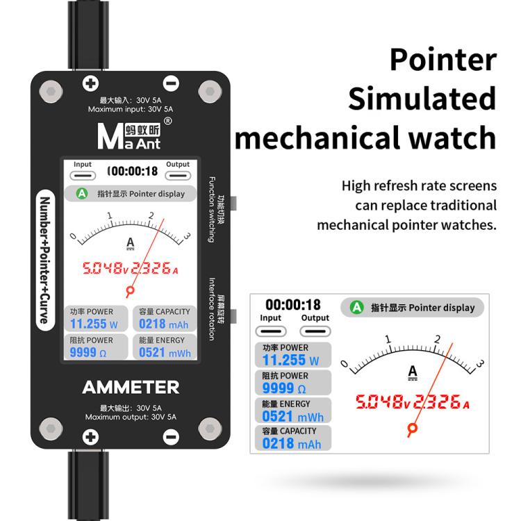 Amperímetro de curva con puntero numérico inteligente MaAnt DL-02, MaAnt DL-02