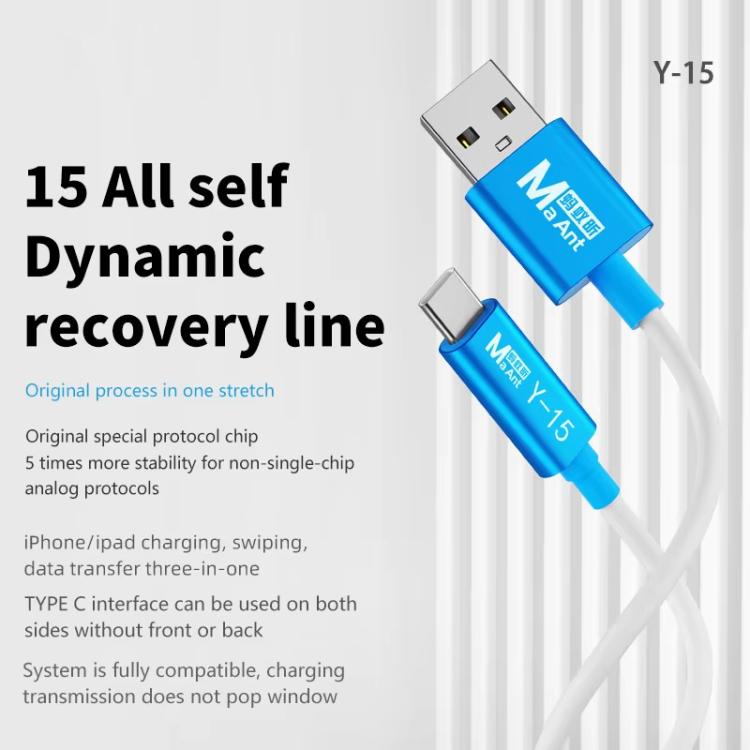 Cable de carga y transferencia de datos USB a Tipo C MaAnt Y-15 para iPhone/iPad, MaAnt Y-15