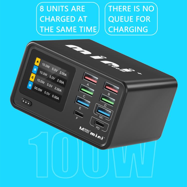Cargador multifunción MaAnt Dianba Mini de 75 W con 8 puertos y soporte para carga rápida PD., MaAnt Dianba Mini EU Plug
