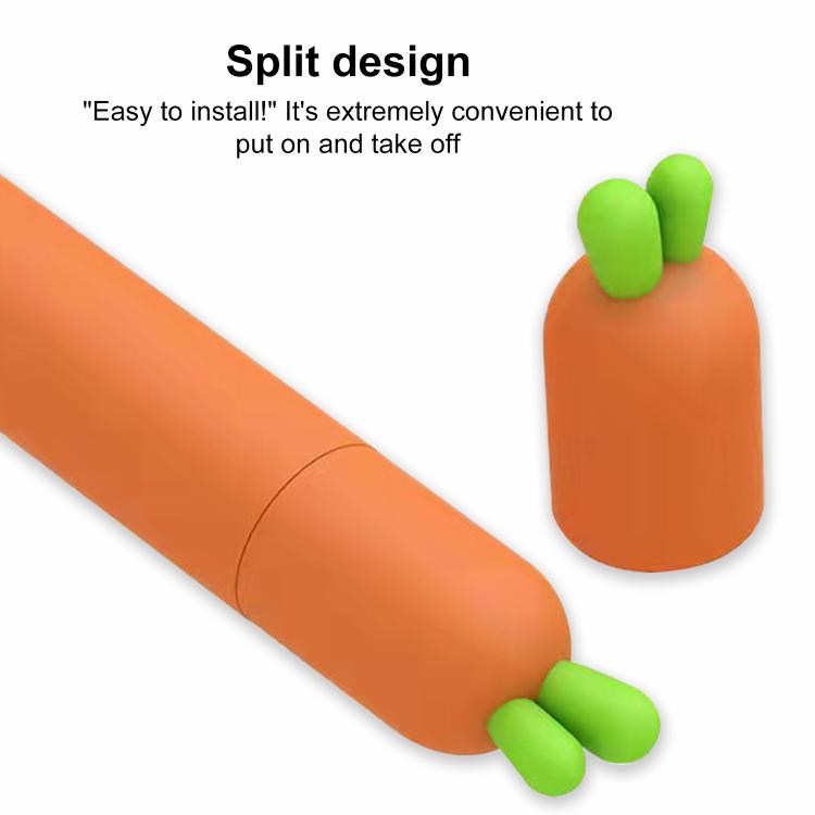 Funda de silicona antideslizante para lápiz óptico con diseño de zanahorias de XDcase, For Apple Pencil Pro / 2