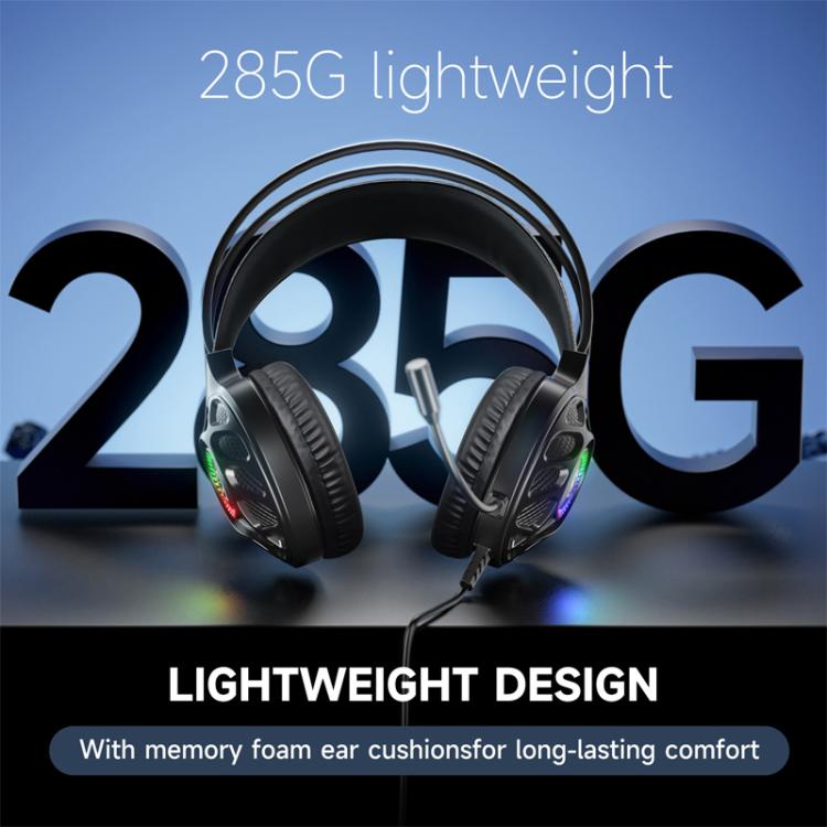 Auriculares para juegos SoulBytes S200 con cable USB de 3,5 mm, LED y micrófono., S200