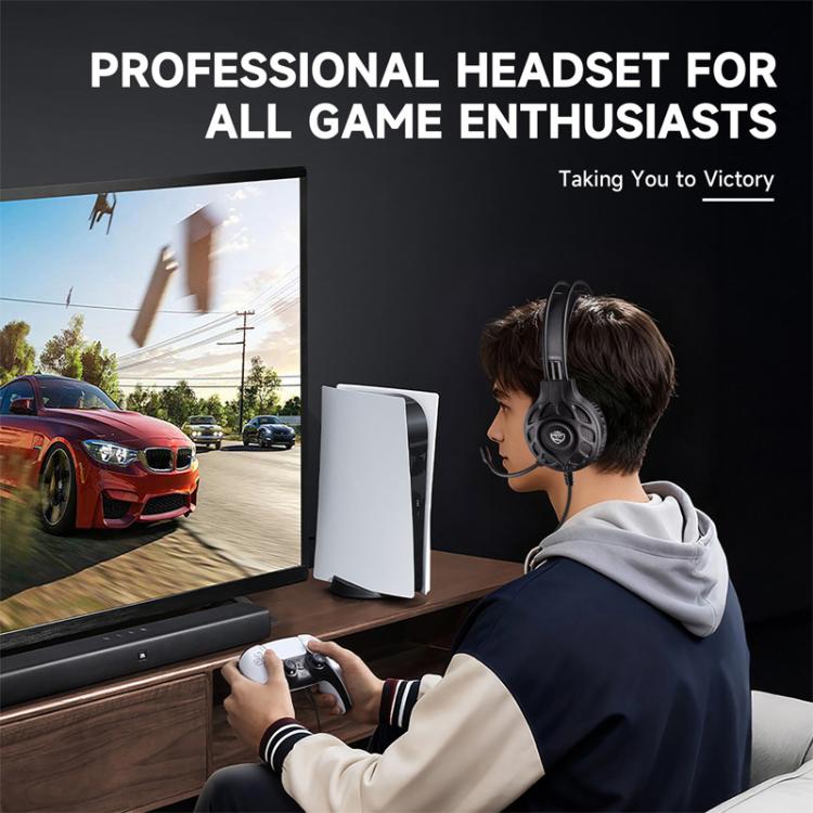 Auriculares para juegos SoulBytes S200 con cable USB de 3,5 mm, LED y micrófono., S200