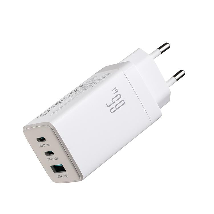 Cargador JOYROOM JR-TG10 de 65 W con doble puerto USB tipo C y 3 puertos, con cable USB tipo C a tipo C., EU Plug, UK Plug