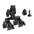 Abrazadera doble tipo cangrejo universal para manillar de bicicleta con cámara de acción, With Adapter & Screw, Single Clamp, With Extension Rod & Adapter & Screw, With Extension Rod