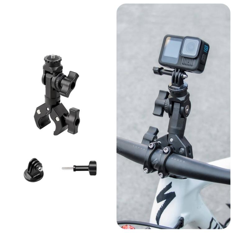 Abrazadera de manillar de bicicleta universal para cámara de acción con un solo gancho, Single Clamp, With Adapter & Screw