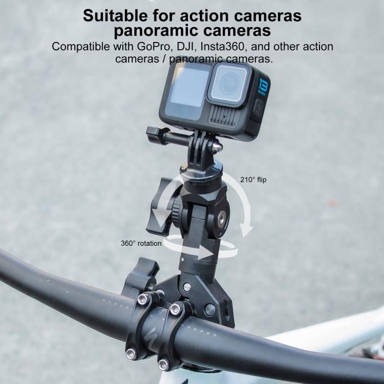 Abrazadera de manillar de bicicleta universal para cámara de acción con un solo gancho, Single Clamp, With Adapter & Screw