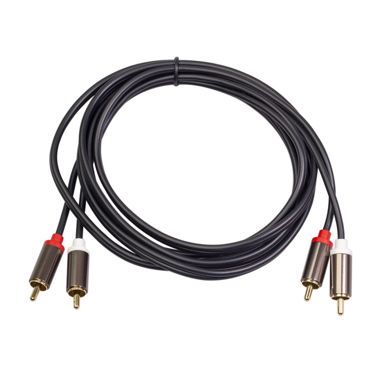 Cable de audio chapado en oro de 2 x RCA a 2 x RCA, 1m, 2m, 3m
