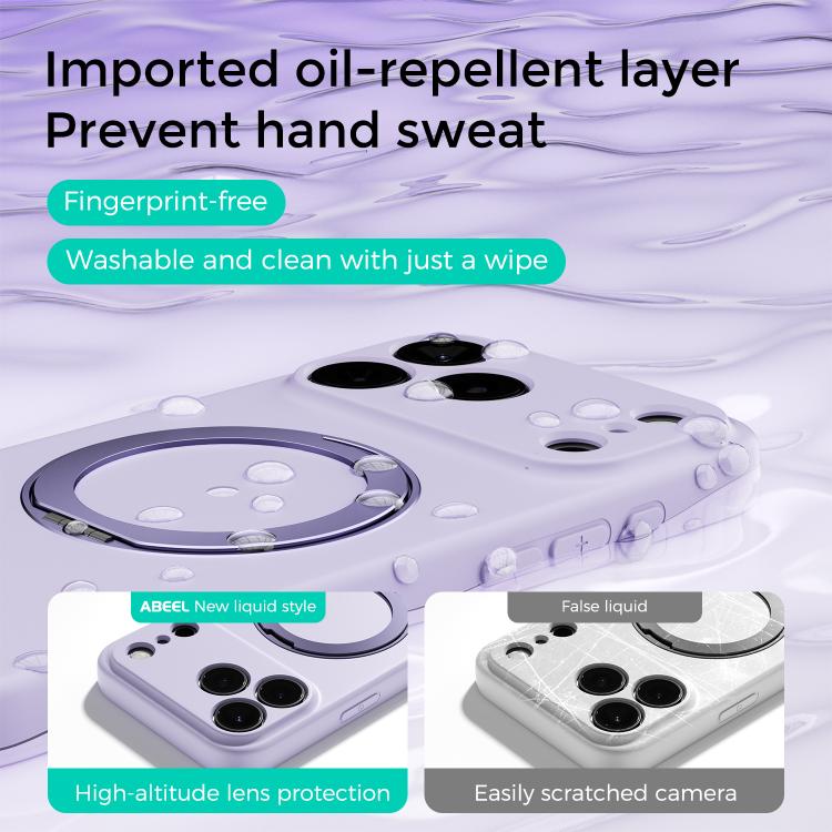 Funda magnética de silicona líquida ABEEL, agradable al tacto, con soporte., For iPhone 17 Pro Max, For iPhone 17 Pro, For iPhone 17, For iPhone 16 Pro Max, For iPhone 16 Pro, For iPhone 16