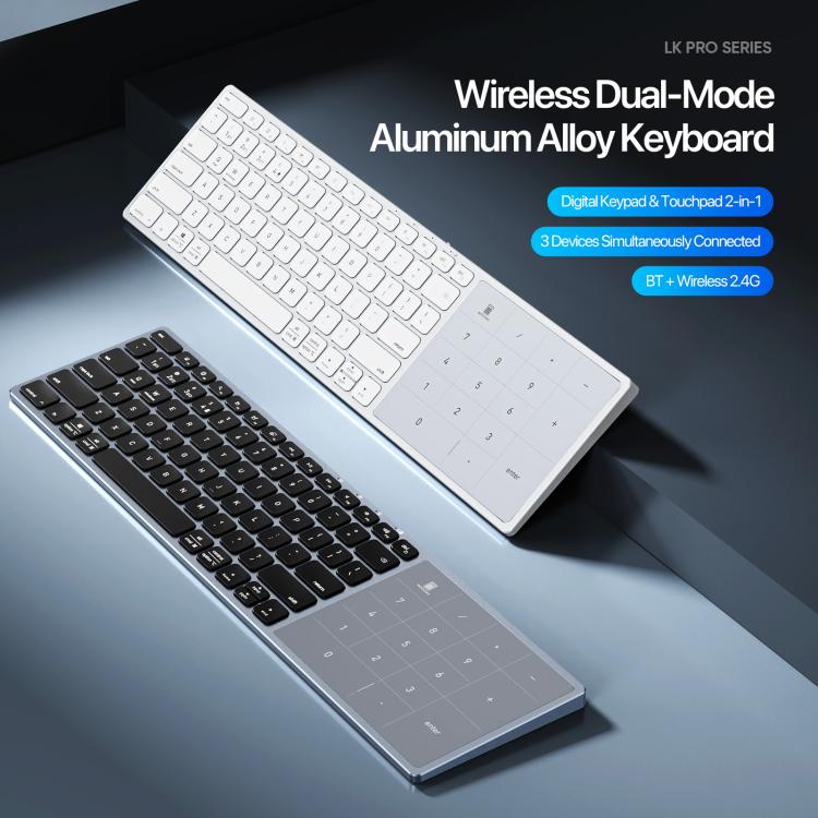 Teclado inalámbrico universal de aleación de aluminio de doble modo DUX DUCIS LK Pro Series con panel táctil digital, LK Pro Series